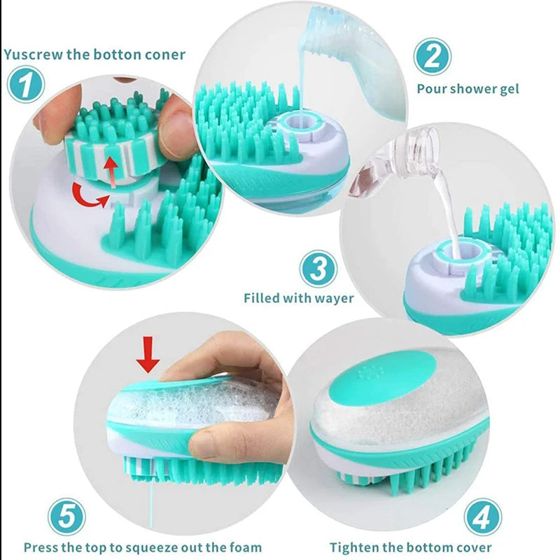 Pet Dog & Cat Bath Brush – 2-in-1 SPA Massage Comb