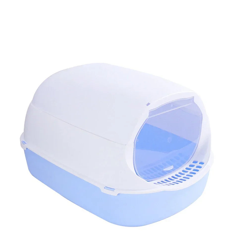 Semi-Enclosed Splashproof Cat Litter Box Tray