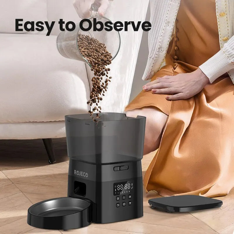 ROJECO Automatic Pet Feeder – Button Version