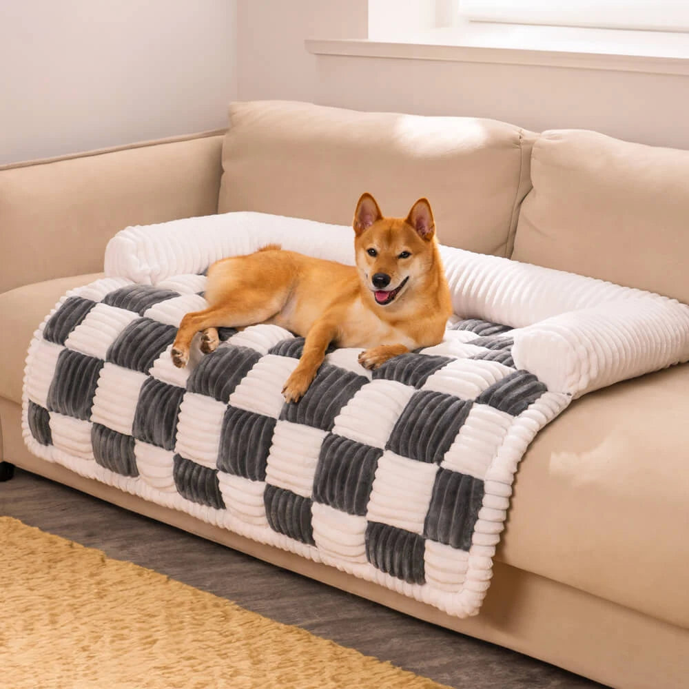 Plush Dog Bed Sofa Couch For Large Dogs Pet House Mat Warm Nest Beds Kennel Soft Cat Puppy Cushion Long Plush Blanket Sofa Cover