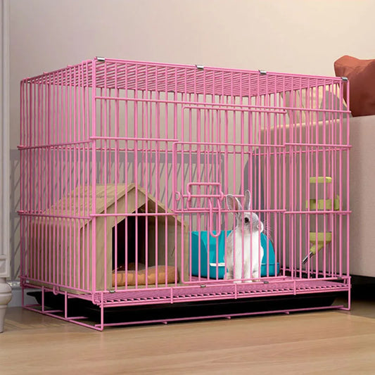 Foldable Rabbit & Guinea Pig Cage with Anti-Chew Mat