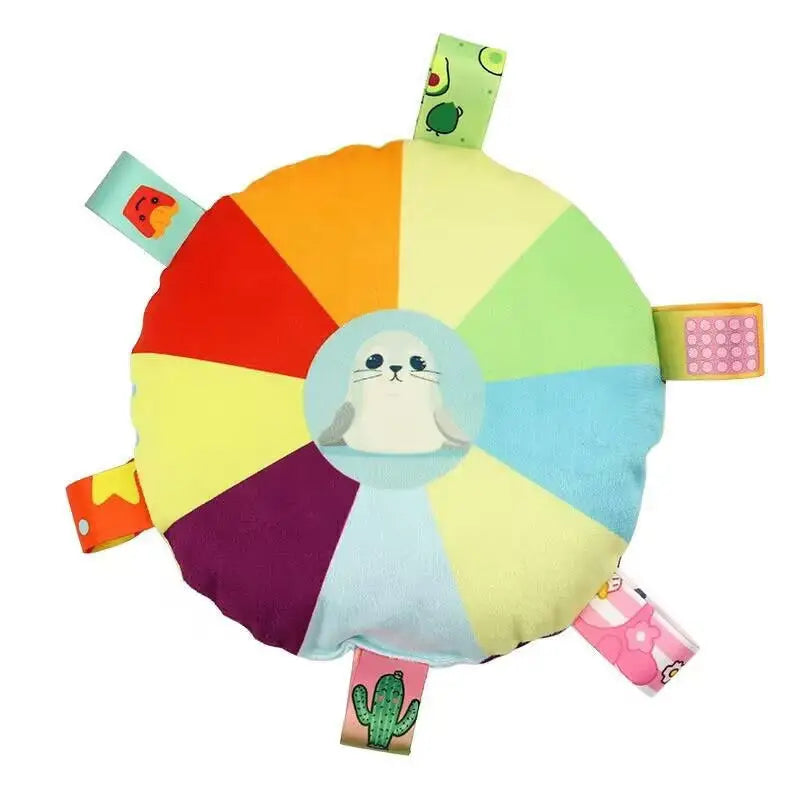 Funny Rainbow Plush Flying Saucer Dog Toys Outdoor Interactive Training Games Chew Toy Pets Flying Discs Toys with Bells