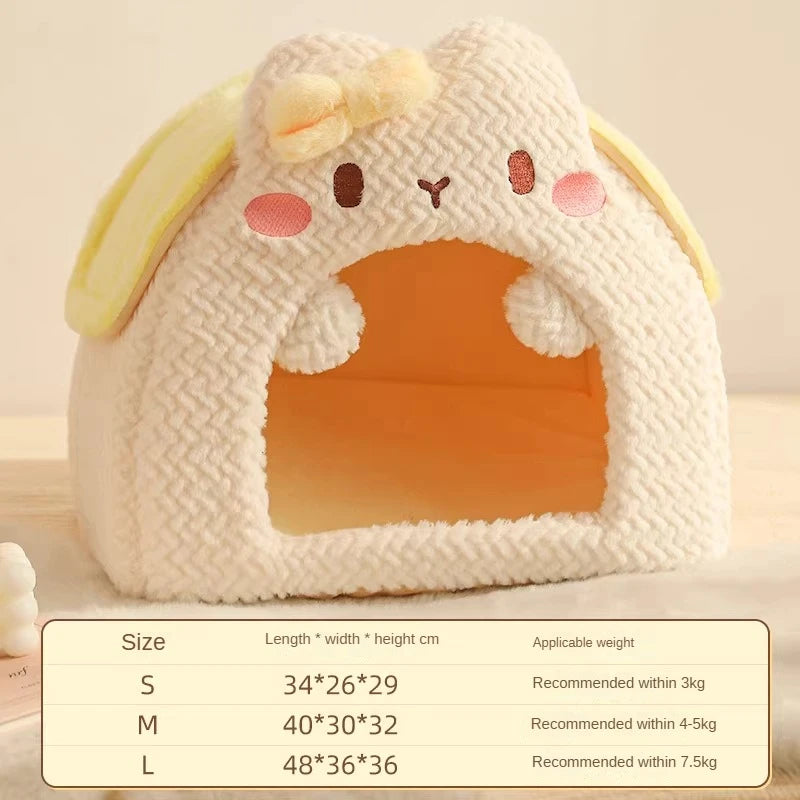 Warm Enclosed Cat Sleeping Bag Winter Cat Safe Nest Cat House Winter Cat Bed