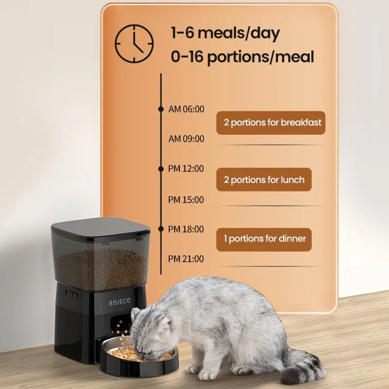 ROJECO Automatic Pet Feeder – Button Version