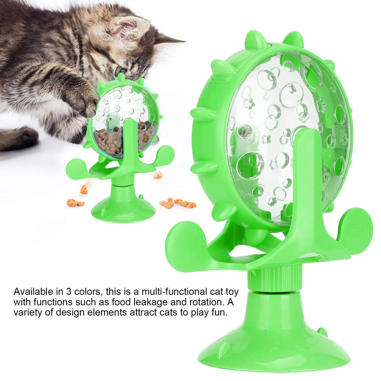 Slow Feeder Dog Cat Toy, Interactive Treat Dispenser with Rotatable Wheel for Puppy Kitten- IQ Training Mental Enrichment Puzzle