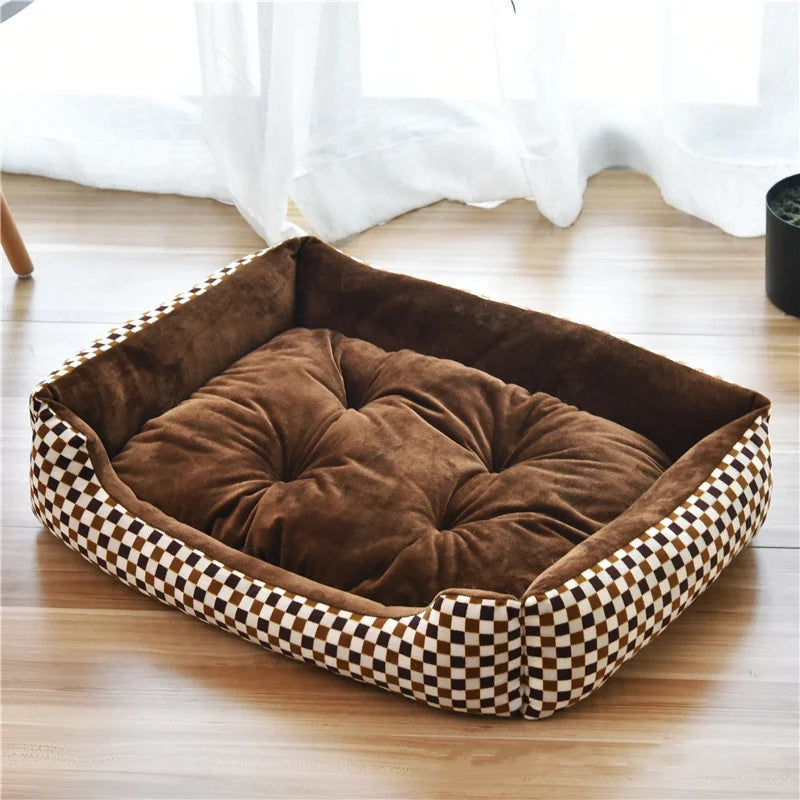 Corduroy Dogs Bed Dog Pet Accessories Plush Calming Sofa Bed Soft Cushion for Little Small Medium Cats Puppy Cama Perros Grandes