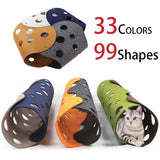 99 Shapes Splicing Cat Tunnel Felt Pom Nest Deformable Kitten Toy Collapsible Tube House DIY Interactive Pet Pusscat Beds Mats