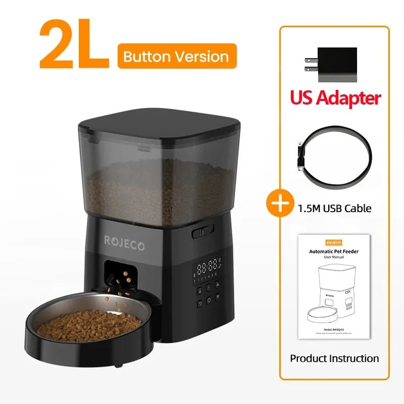 ROJECO Automatic Pet Feeder – Button Version