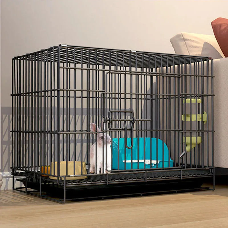 Foldable Rabbit & Guinea Pig Cage with Anti-Chew Mat