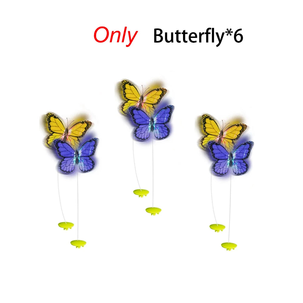 All For Paws 360-degree Rotating Replaceable Butterfly Cat Motion Activated Butterfly Interactive Electric Cat Pet Indoor Toys