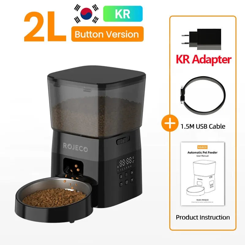 ROJECO Automatic Pet Feeder – Button Version