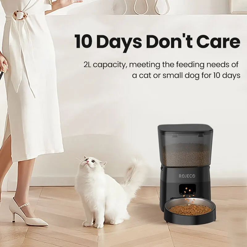 ROJECO Automatic Pet Feeder – Button Version