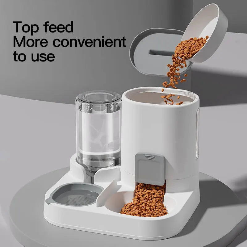 1-Pack Automatic Gravity-Fed Cat Water Dispenser & Feeder