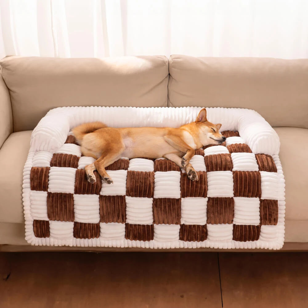 Plush Dog Bed Sofa Couch For Large Dogs Pet House Mat Warm Nest Beds Kennel Soft Cat Puppy Cushion Long Plush Blanket Sofa Cover