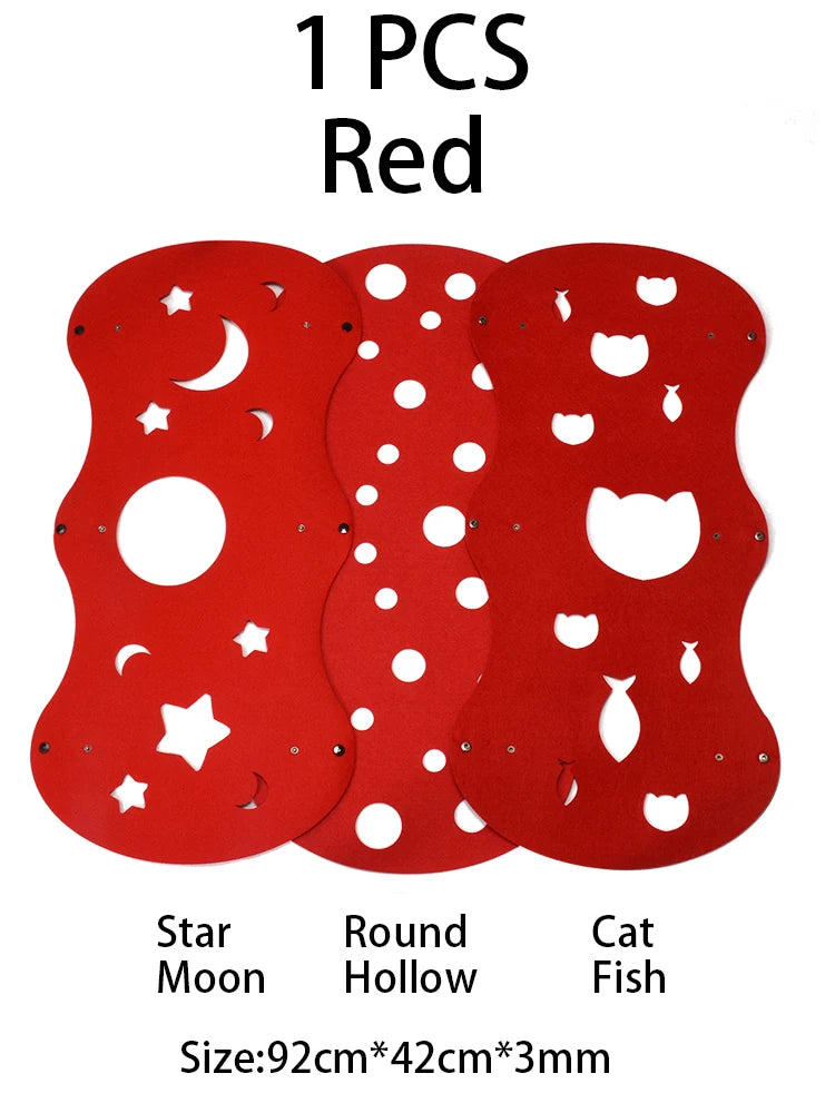 99 Shapes Splicing Cat Tunnel Felt Pom Nest Deformable Kitten Toy Collapsible Tube House DIY Interactive Pet Pusscat Beds Mats