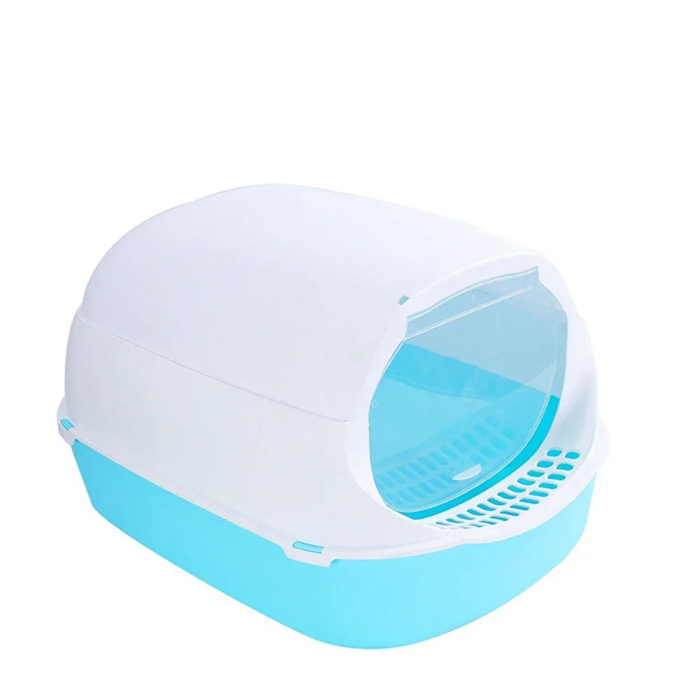 Semi-Enclosed Splashproof Cat Litter Box Tray
