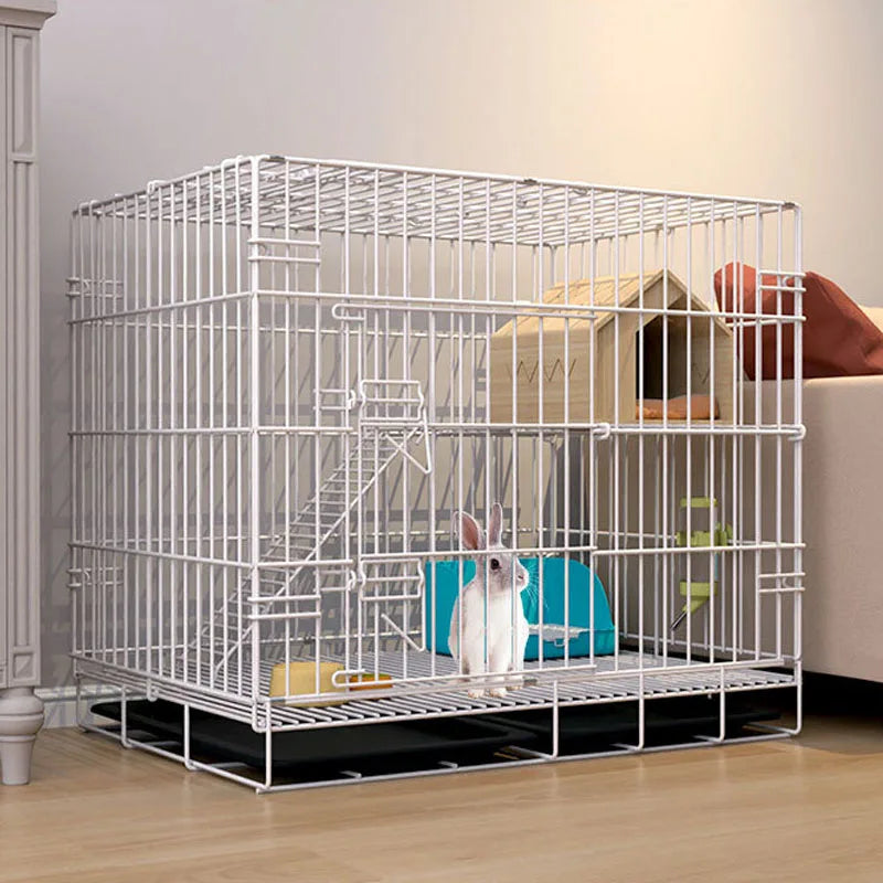 Foldable Rabbit & Guinea Pig Cage with Anti-Chew Mat