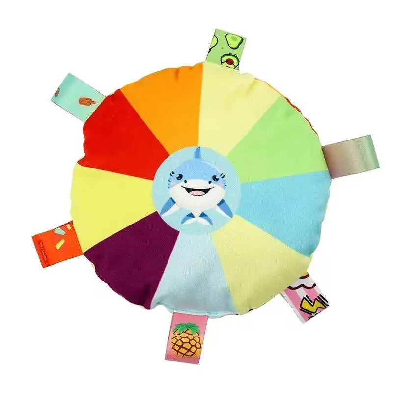 Funny Rainbow Plush Flying Saucer Dog Toys Outdoor Interactive Training Games Chew Toy Pets Flying Discs Toys with Bells