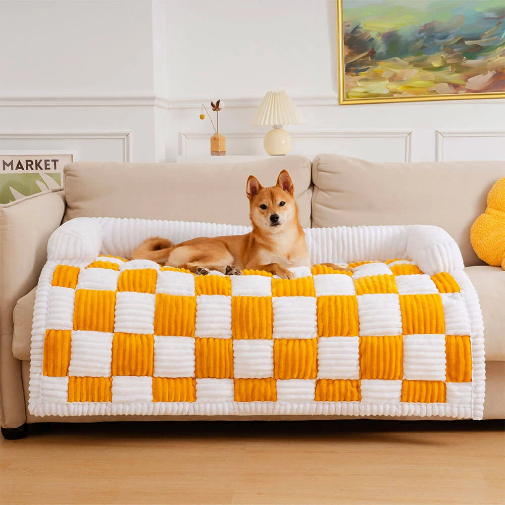 Plush Dog Bed Sofa Couch For Large Dogs Pet House Mat Warm Nest Beds Kennel Soft Cat Puppy Cushion Long Plush Blanket Sofa Cover