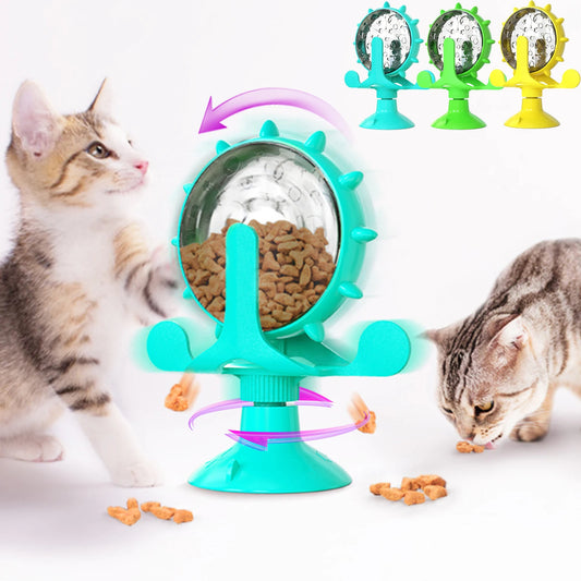 Slow Feeder Dog Cat Toy, Interactive Treat Dispenser with Rotatable Wheel for Puppy Kitten- IQ Training Mental Enrichment Puzzle