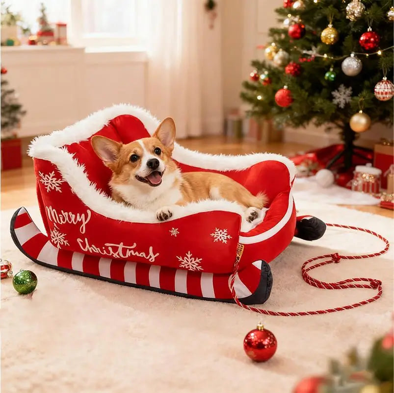 Christmas Cat House Winter Warm Pet Nest Washable Detachable Dog Cat Warm Sleeper Nest Suitable Christmas Day Style Pet Supplies