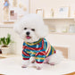 Boho Chic Dog Clothes Cat Winter Wear, Traditional Pattern Vest with Back Opening, Cozy Two-Legs Pet Sweater