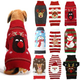 Christmas Warm Clothes for Dogs Small Medium Large Dog Winter Sweater Pet Clothing Knitted Coat Cartoon Striped Big Dog Clothes