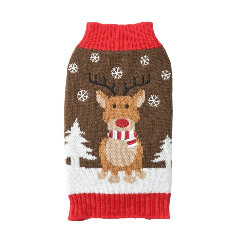 Christmas Warm Clothes for Dogs Small Medium Large Dog Winter Sweater Pet Clothing Knitted Coat Cartoon Striped Big Dog Clothes