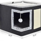 Cat Bed for Indoor Cats, Large Covered Cat House with Scratch Pad, Foldable Cat Cave Bed & Hideaway Cube with Reversible Cushion