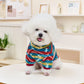 Boho Chic Dog Clothes Cat Winter Wear, Traditional Pattern Vest with Back Opening, Cozy Two-Legs Pet Sweater