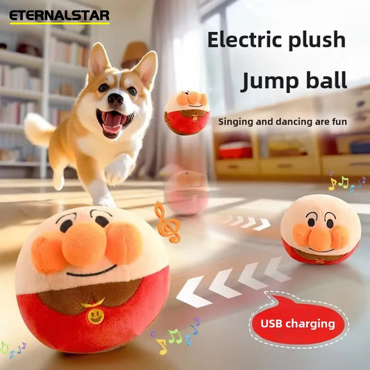 Interactive Electric Plush Jumping Ball – USB Rechargeable Dog Toy