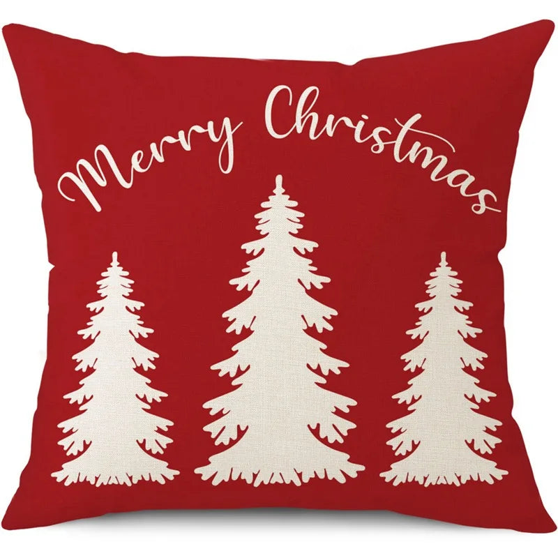 45cm Merry Christmas Cushion Cover Pillowcase 2024 Christmas Decorations for Home Ornament Happy New Year Christmas Decor 2025