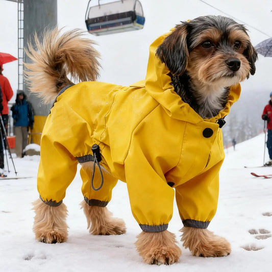 Waterproof Dog Raincoat High-Visibility Yellow Adjustable Jacket Lightweight Protection For Pets Rainy Snowy Day Walks & Outdoor