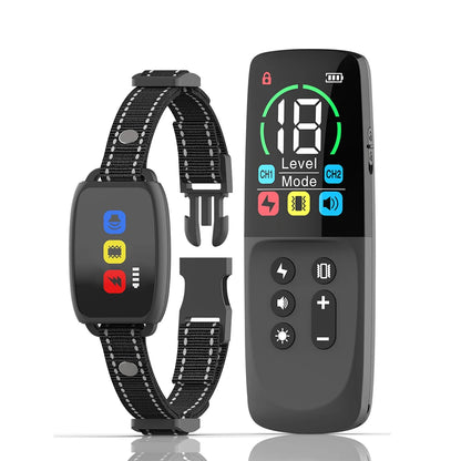 1000M Dog Training Collar Remote Control Rechargeable Electric Dog Anti Barking Collar LCD Color Screen Display Stop Bark Collar