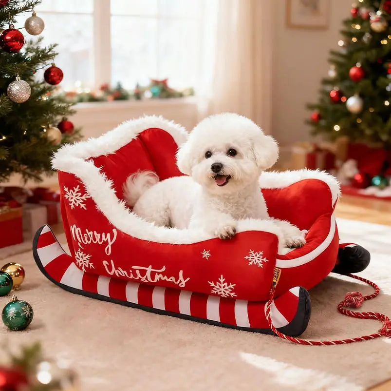 Christmas Cat House Winter Warm Pet Nest Washable Detachable Dog Cat Warm Sleeper Nest Suitable Christmas Day Style Pet Supplies