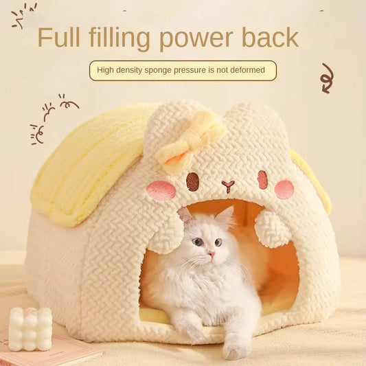 Warm Enclosed Cat Sleeping Bag Winter Cat Safe  Nest Cat House Winter Cat Bed