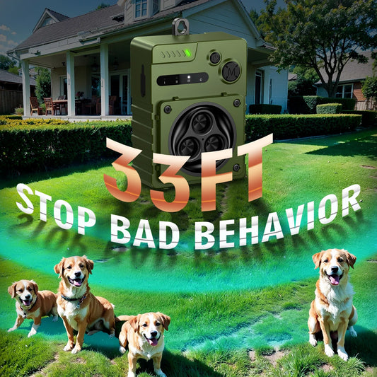 PuPoPan Bark Repellent Automatic Ultrasonic Dog Anti-Bark Device Rechargeable High Power Indoor & Outdoor Dog Barking Stopper
