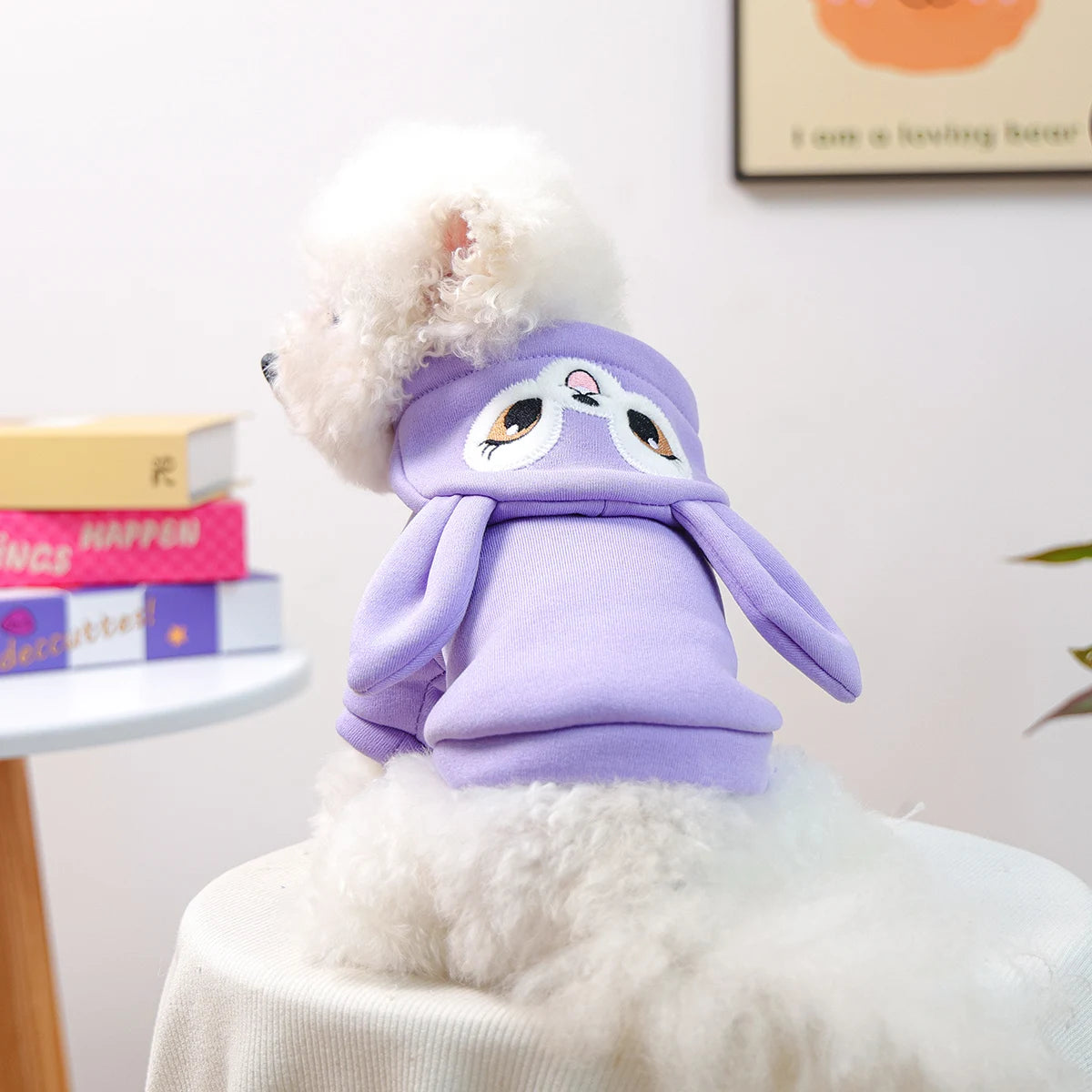Purple Rabbit Three-dimensional Ears Pullover Sweater Pet Clothes Dog Cat Clothing Cute Cartoon Pullover