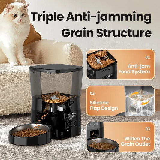 ROJECO Automatic Pet Feeder – Button Version