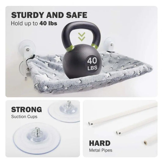 Foldable Cat Window Perch Glow In The Dark Cat Hammock Cordless Cat Bed With Suction Cups Sunbathing Resting Seat For Indoor