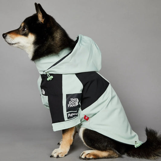 Cute Waterproof Dog Raincoat Jackets Luxury Designer Mint Color Pet Clothing S-5XL Large Dog Jacket Puppy Windbreaker Dog Coats