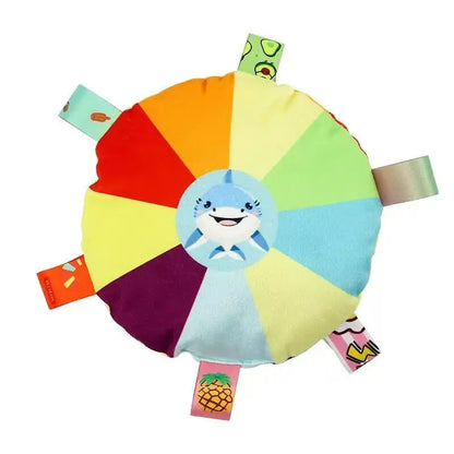 Funny Rainbow Plush Flying Saucer Dog Toys Outdoor Interactive Training Games Chew Toy Pets Flying Discs Toys with Bells