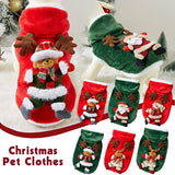 Dog Santa Costume, Christmas Pet Clothes for Small Medium Dogs, Festive Santa Elk Bear Outfit for Holiday Party Photo Gift