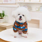 Boho Chic Dog Clothes Cat Winter Wear, Traditional Pattern Vest with Back Opening, Cozy Two-Legs Pet Sweater