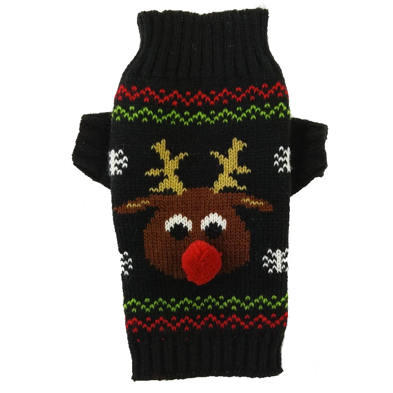 Christmas Warm Clothes for Dogs Small Medium Large Dog Winter Sweater Pet Clothing Knitted Coat Cartoon Striped Big Dog Clothes