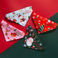 Christmas Pet Bandanas Collar for Dogs Cats cotton Triangular Bibs Scarf Collar with Santa Claus Pattern for small dog scarves