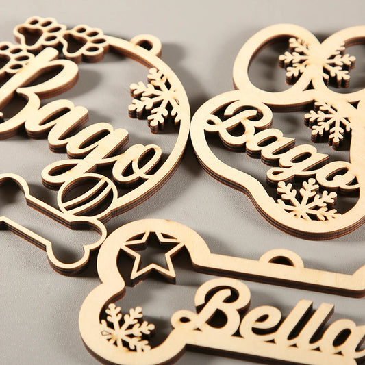 1pc Custom Pets Christmas Tree Baubles Christmas Tree Decor Personalized Ornament Laser Cut Pets Names Christmas Custom Gift Tag