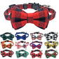 Pet Breakaway Cat Collar Bow Tie and Bell Cute Plaid Christmas Red Elastic Adjustable Dog Collar With Sash Small Bell For Cats