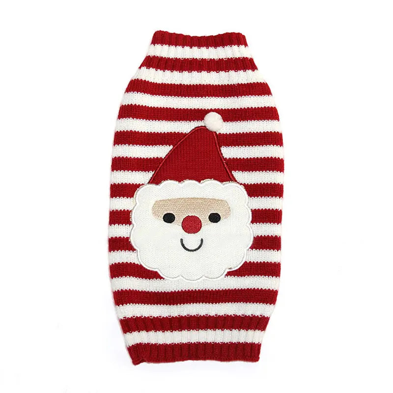 Christmas Warm Clothes for Dogs Small Medium Large Dog Winter Sweater Pet Clothing Knitted Coat Cartoon Striped Big Dog Clothes